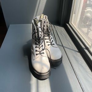 Dr. Marten Jadon White Platform boots